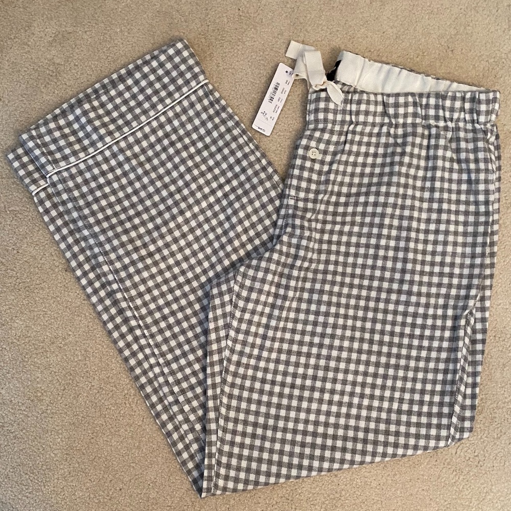 J. Crew Flannel Brown/White checked Pajama Pants